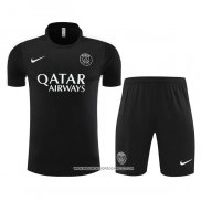 Tuta da Track Paris Saint-Germain 23-24 Manica Corta Nero - Pantaloncini