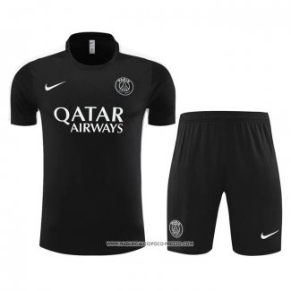 Tuta da Track Paris Saint-Germain 23-24 Manica Corta Nero - Pantaloncini