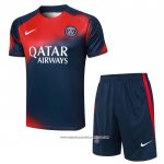 Tuta da Track Paris Saint-Germain 23/24 Manica Corta Rosso e Blu - Pantaloncini