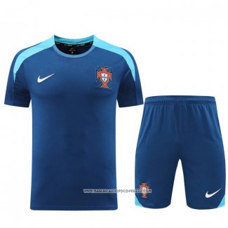 Tuta da Track Portogallo 24/25 Manica Corta Blu - Pantaloncini