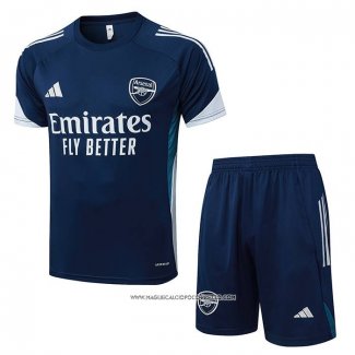 Tuta da Track Arsenal 25/26 Manica Corta Blu Grigio - Pantaloncini