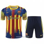 Tuta da Track Barcellona 23/24 Manica Corta Giallo e Blu - Pantaloncini
