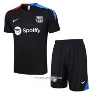 Tuta da Track Barcellona 23-24 Manica Corta Nero - Pantaloncini