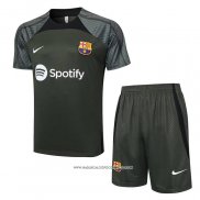 Tuta da Track Barcellona 23-24 Manica Corta Verde Scuro - Pantaloncini