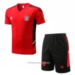 Tuta da Track Bayern Monaco 2022-2023 Manica Corta Rosso - Pantaloncini