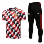 Tuta da Track Manchester United 22/23 Manica Corta Nero e Rosso