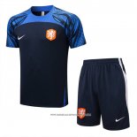 Tuta da Track Paesi Bassi 22-23 Manica Corta Blu - Pantaloncini