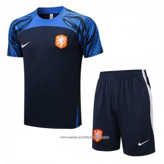 Tuta da Track Paesi Bassi 22-23 Manica Corta Blu - Pantaloncini