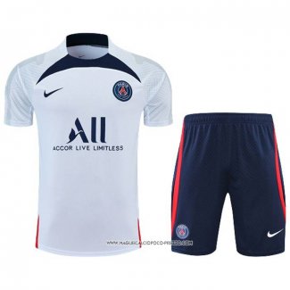 Tuta da Track Paris Saint-Germain 2022-23 Manica Corta Bianco - Pantaloncini