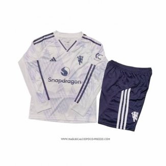 Seconda Maglia Manchester United 25/26 Bambino Manica Lunga
