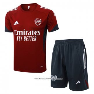Tuta da Track Arsenal 2025-2026 Manica Corta Rosso - Pantaloncini