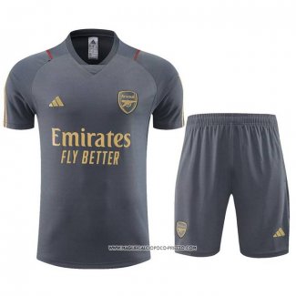 Tuta da Track Arsenal 23-24 Manica Corta Grigio - Pantaloncini