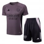 Tuta da Track Arsenal Manica Corta Grigio - Pantaloncini 24-25 Purpura