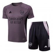 Tuta da Track Arsenal Manica Corta Grigio - Pantaloncini 24-25 Purpura