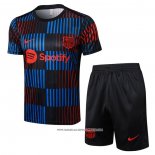Tuta da Track Barcellona 2024 Manica Corta Blu - Pantaloncini