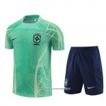 Tuta da Track Brasile 2022-23 Manica Corta Verde - Pantaloncini