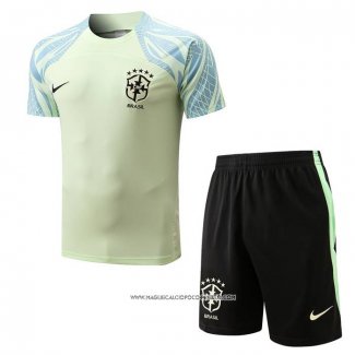 Tuta da Track Brasile 22-23 Manica Corta Verde - Pantaloncini