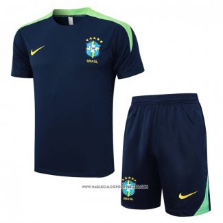 Tuta da Track Brasile 24-25 Manica Corta Blu - Pantaloncini