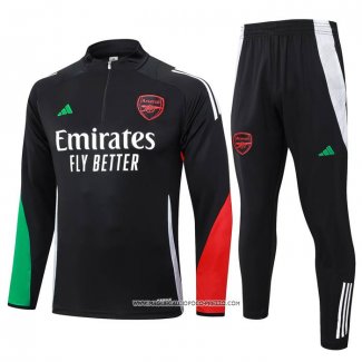 Tuta da Track Felpa Arsenal Bambino Nero 24-25