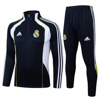 Tuta da Track Felpa Real Madrid 25-26 Bambino Nero Bianco