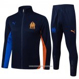 Tuta da Track Giacca Olympique Marsiglia Blu 24-25 Arancione