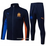 Tuta da Track Giacca Olympique Marsiglia Blu 24-25 Arancione