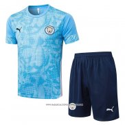 Tuta da Track Manchester City 25/26 Manica Corta Blu - Pantaloncini