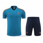 Tuta da Track Manchester United 22/23 Manica Corta Blu - Pantaloncini