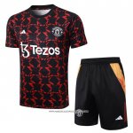 Tuta da Track Manchester United Manica Corta Rosso - Pantaloncini 24-25