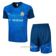 Tuta da Track Olympique Marsiglia 23-24 Manica Corta Blu - Pantaloncini