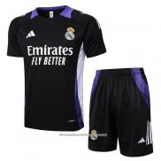 Tuta da Track Real Madrid Manica Corta Nero e Purpura - Pantaloncini Dragon 24-25