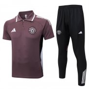 Conjunto Polo Manchester United 25/26 Marrone