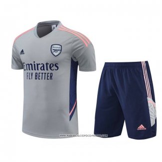 Tuta da Track Arsenal 22-23 Manica Corta Grigio - Pantaloncini