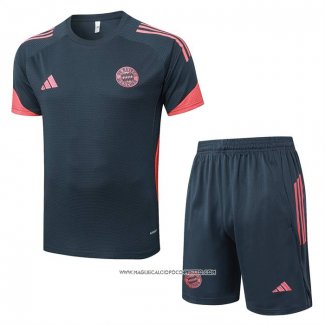 Tuta da Track Bayern Monaco 25/26 Manica Corta Grigio Scuro - Pantaloncini