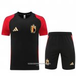 Tuta da Track Belgio 24/25 Manica Corta Nero - Pantaloncini