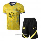 Tuta da Track Chelsea 22-23 Manica Corta Giallo - Pantaloncini