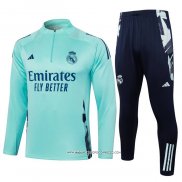 Tuta da Track Felpa Real Madrid Bambino Verde 24-25