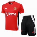 Tuta da Track Manchester United 24/25 Manica Corta Rosso - Pantaloncini