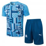 Tuta da Track Olympique Marsiglia 2024 Manica Corta Blu - Pantaloncini -2025