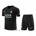 Tuta da Track Paris Saint-Germain 22/23 Manica Corta Nero - Pantaloncini