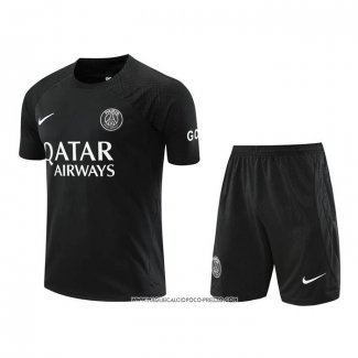Tuta da Track Paris Saint-Germain 22-23 Manica Corta Nero - Pantaloncini