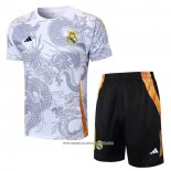 Tuta da Track Real Madrid 2024 Manica Corta Bianco - Pantaloncini Dragon -2025