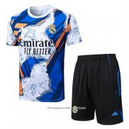 Tuta da Track Real Madrid 25/26 Manica Corta Blu - Pantaloncini Bianco