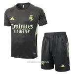 Tuta da Track Real Madrid 25/26 Manica Corta Grigio Verde - Pantaloncini