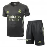 Tuta da Track Real Madrid 25/26 Manica Corta Grigio Verde - Pantaloncini