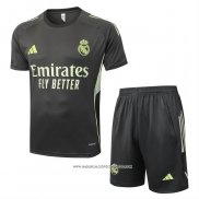 Tuta da Track Real Madrid 25/26 Manica Corta Grigio Verde - Pantaloncini