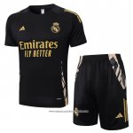 Tuta da Track Real Madrid Manica Corta Nero - Pantaloncini 24-25