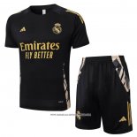 Tuta da Track Real Madrid Manica Corta Nero - Pantaloncini 24-25