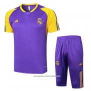 Tuta da Track Real Madrid Manica Corta Purpura - Pantaloncini 24-25