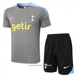 Tuta da Track Tottenham Hotspur Manica Corta Grigio - Pantaloncini 24-25